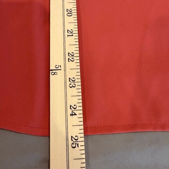 Nordstrom Rack Chiffon Blouse Short Sleeves Salmon Color Size Large - Picture 8 of 9